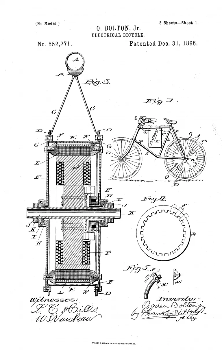 הפטנט הראשון של אופניים חשמליים